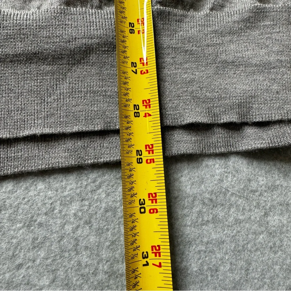 Uniqlo Light Marled Gray 100%‎ Wool Super Soft Quarter Zip Sweater Size XL